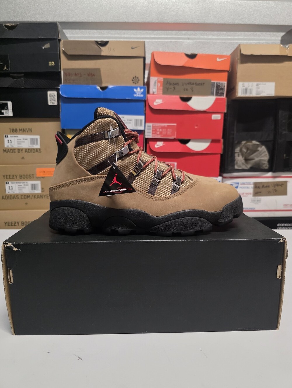 Jordan 6 Rings Winterized boots in the "Rocky Tan"